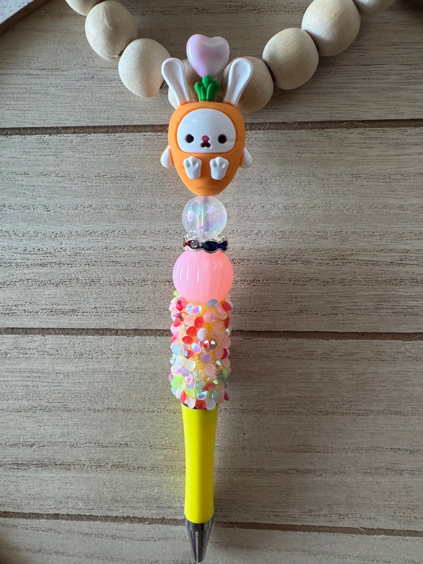 Easter Carrot Beaded Pen