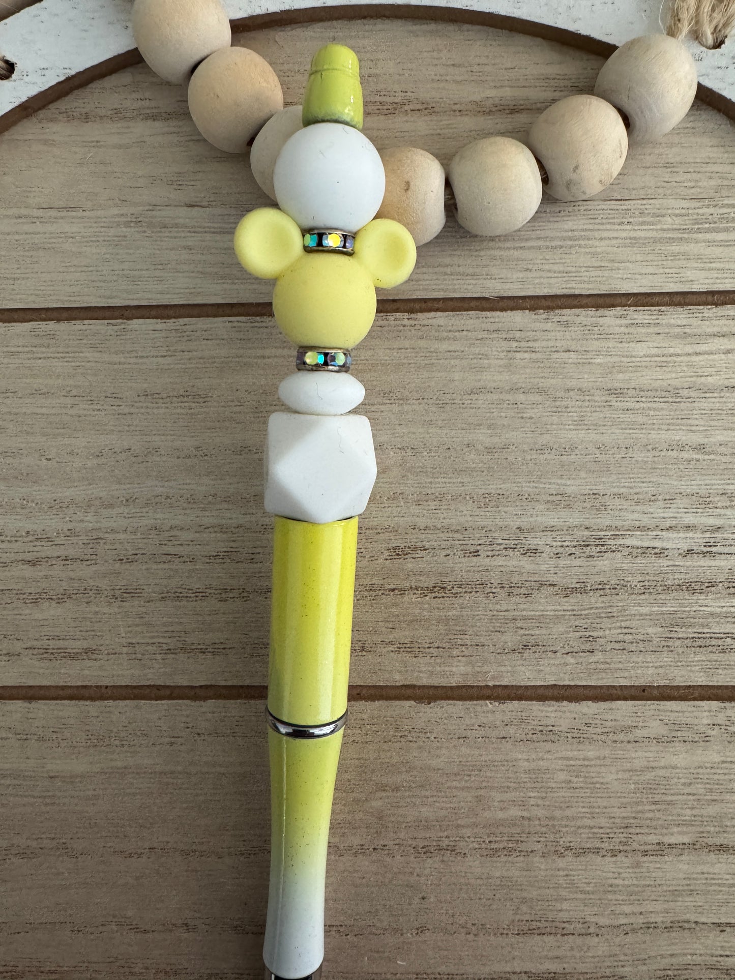 Yellow Mouse Beaded Pen