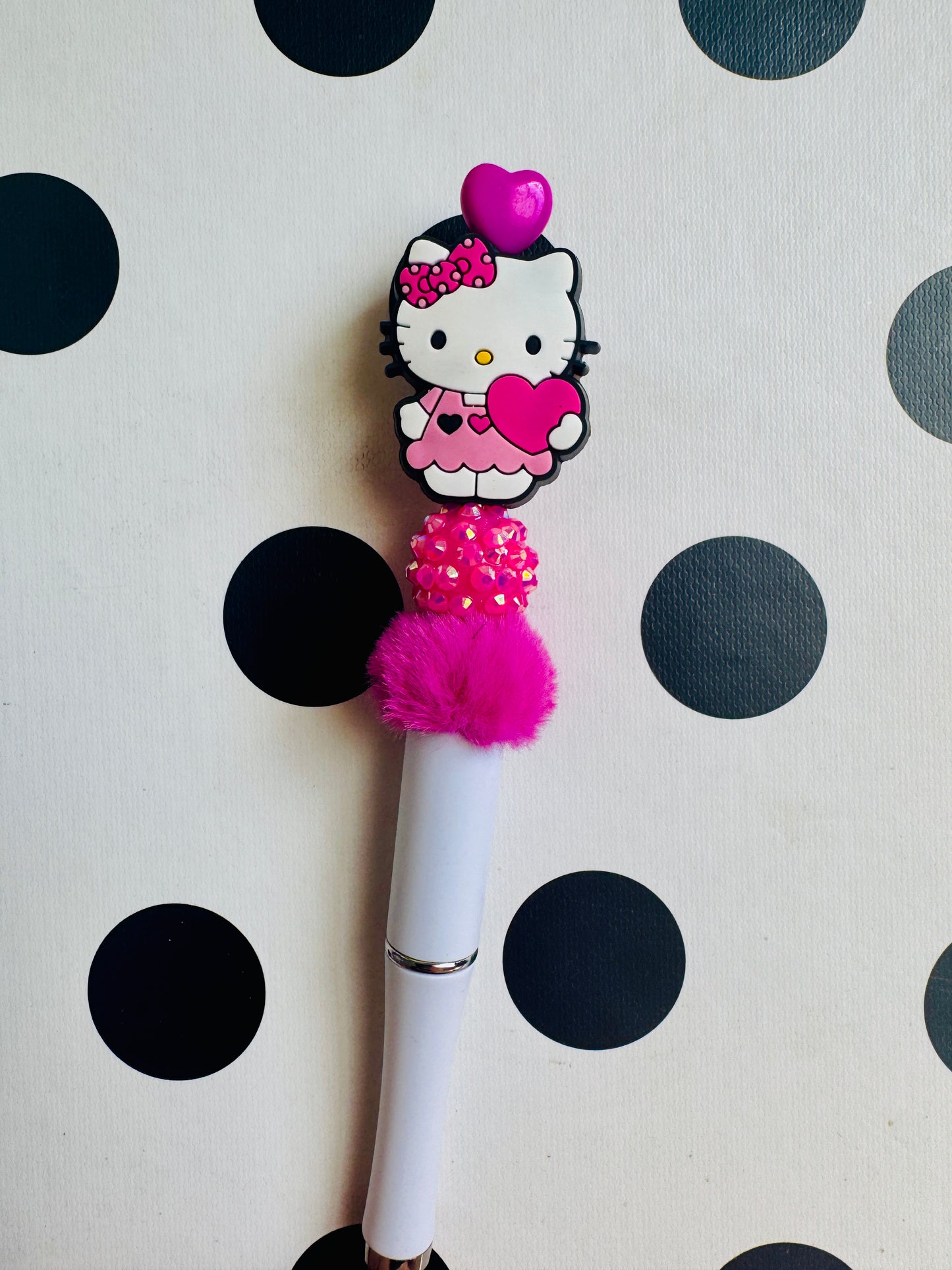 Hot pink HK beaded pen