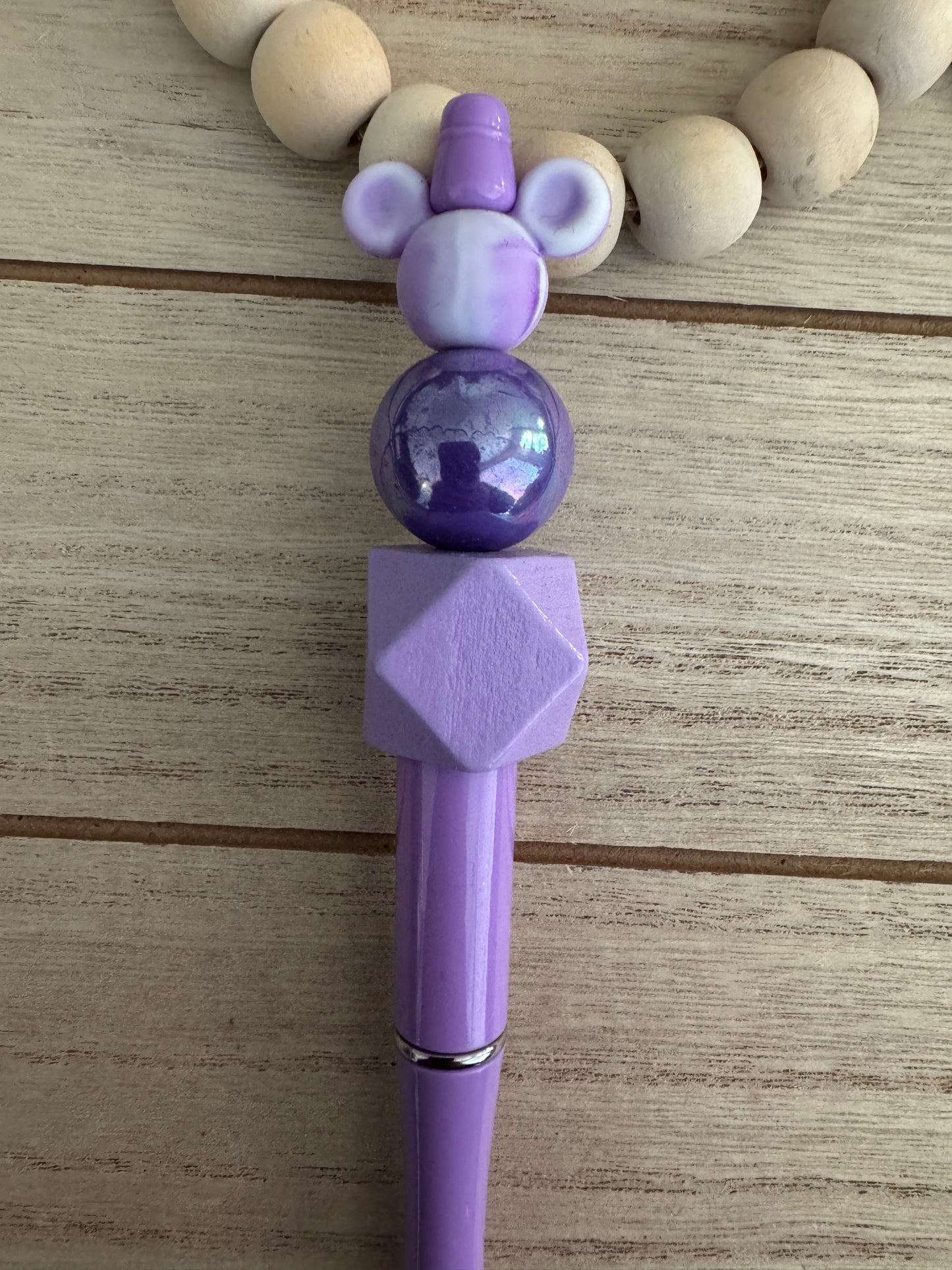 Purple Mouse Beaded Pen