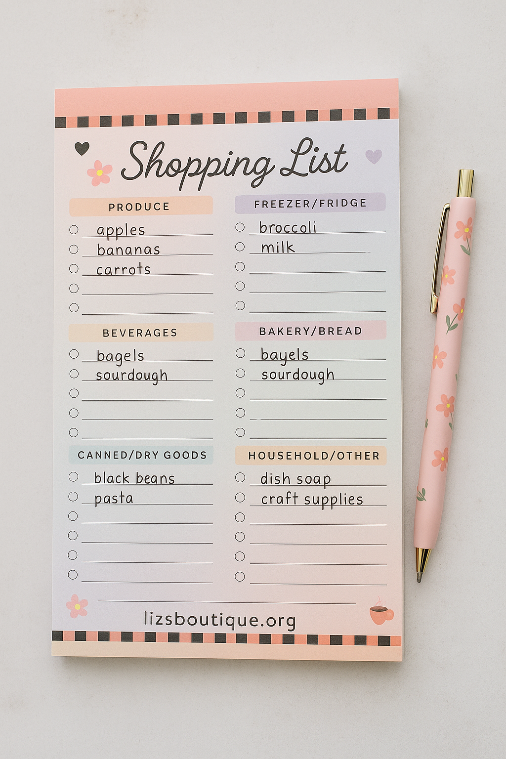 Shopping list Notepad