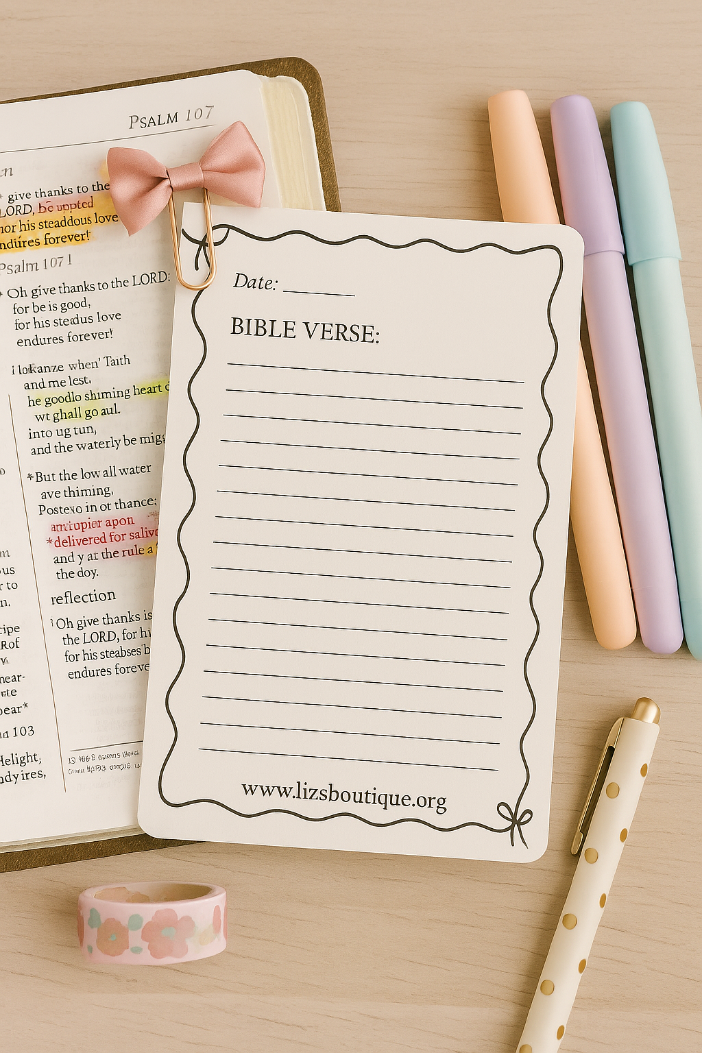 Bow Bible verses notepad