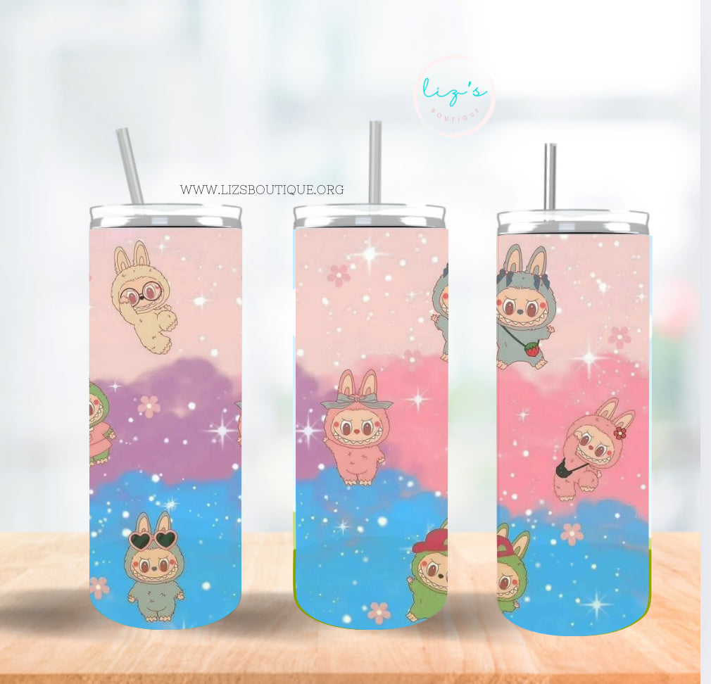 Sparkle colorful doll tumbler
