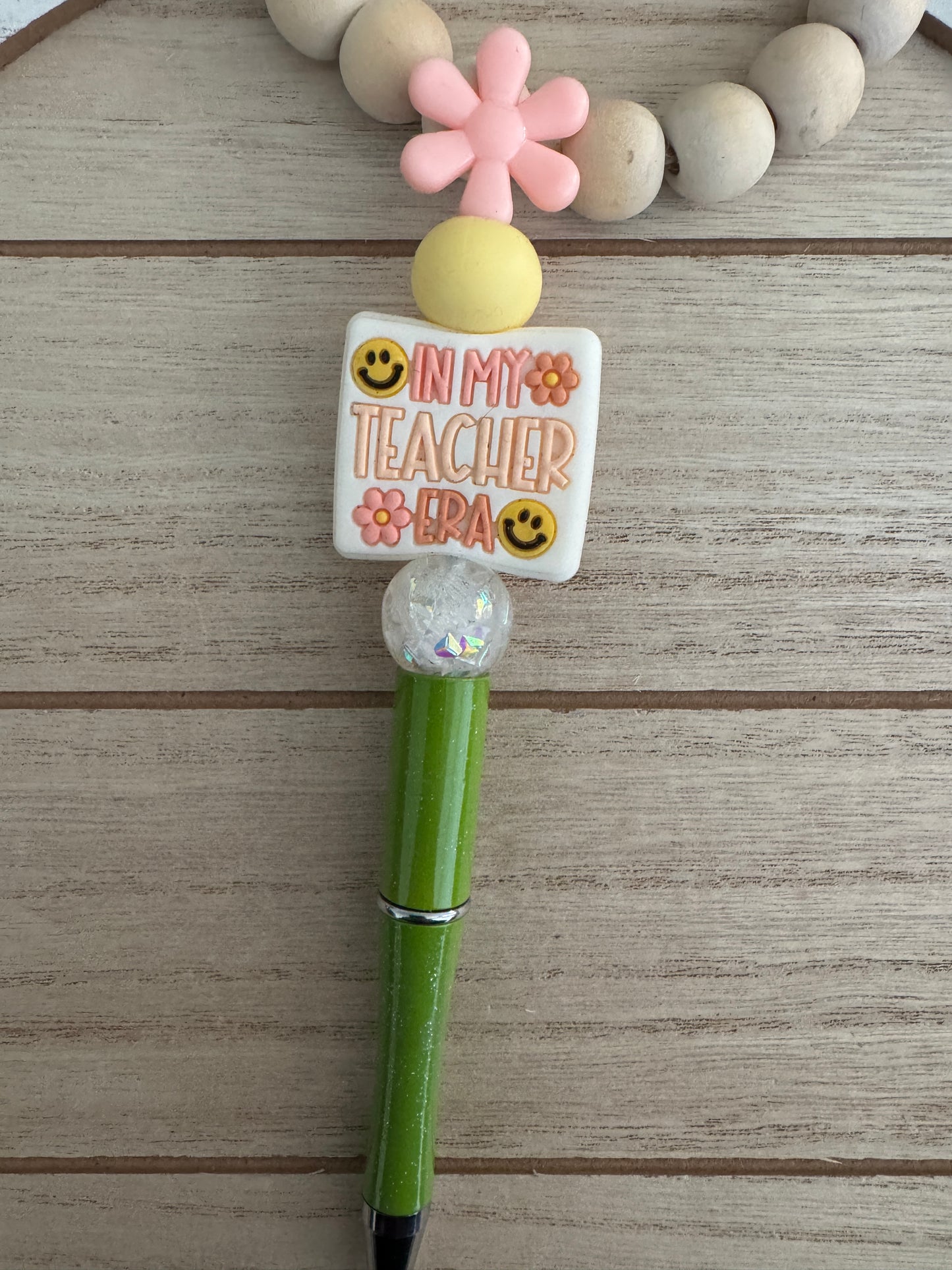 Teacher Era Flower Beaded Pen