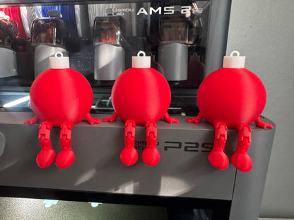 Sitting Ornament Buddy • Christmas Shelf Sitter • 3D Printed Holiday Decor