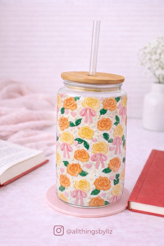 Rose Flowers with pink ribbon