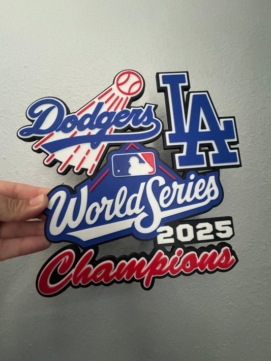 Dodgers 2025 World Series Champions 3D Wall Sign