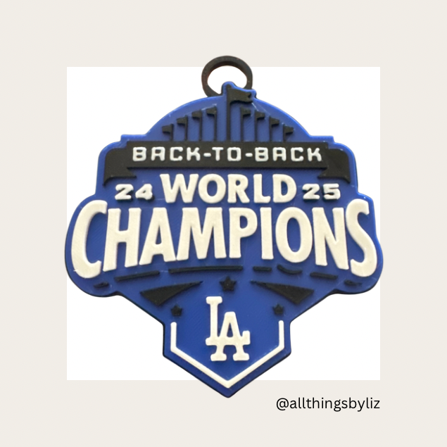 LA Dodgers Ornament | Back-to-Back Champions 2024 2025 | 3D Printed Christmas Ornament | Baseball Fan Gift | Sports Decor