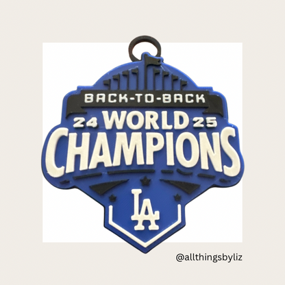 LA Dodgers Ornament | Back-to-Back Champions 2024 2025 | 3D Printed Christmas Ornament | Baseball Fan Gift | Sports Decor