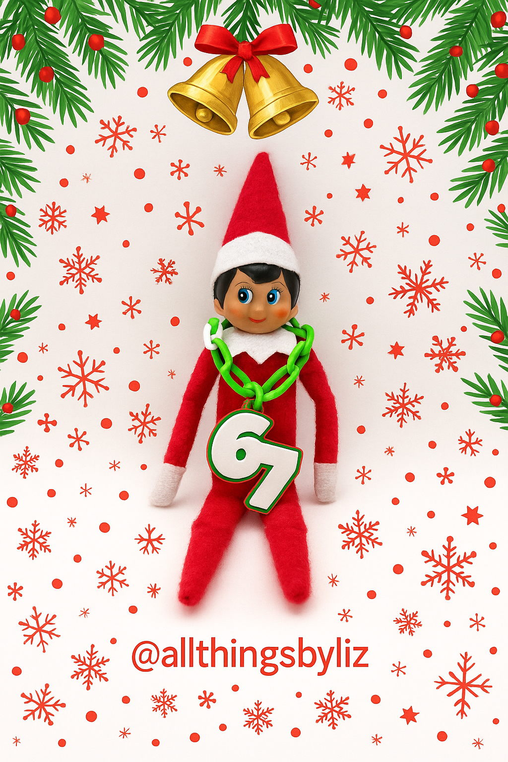 Elf Brain Rot ‘67’ Necklace – Trendy Elf Accessory, Christmas Elf Props