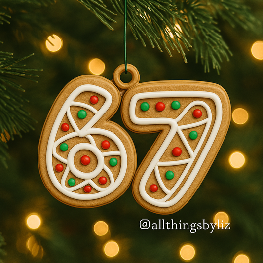 Gingerbread Style 67 Ornament | Cute Christmas Tree Decor | Trendy Holiday Ornament | Brain Rot