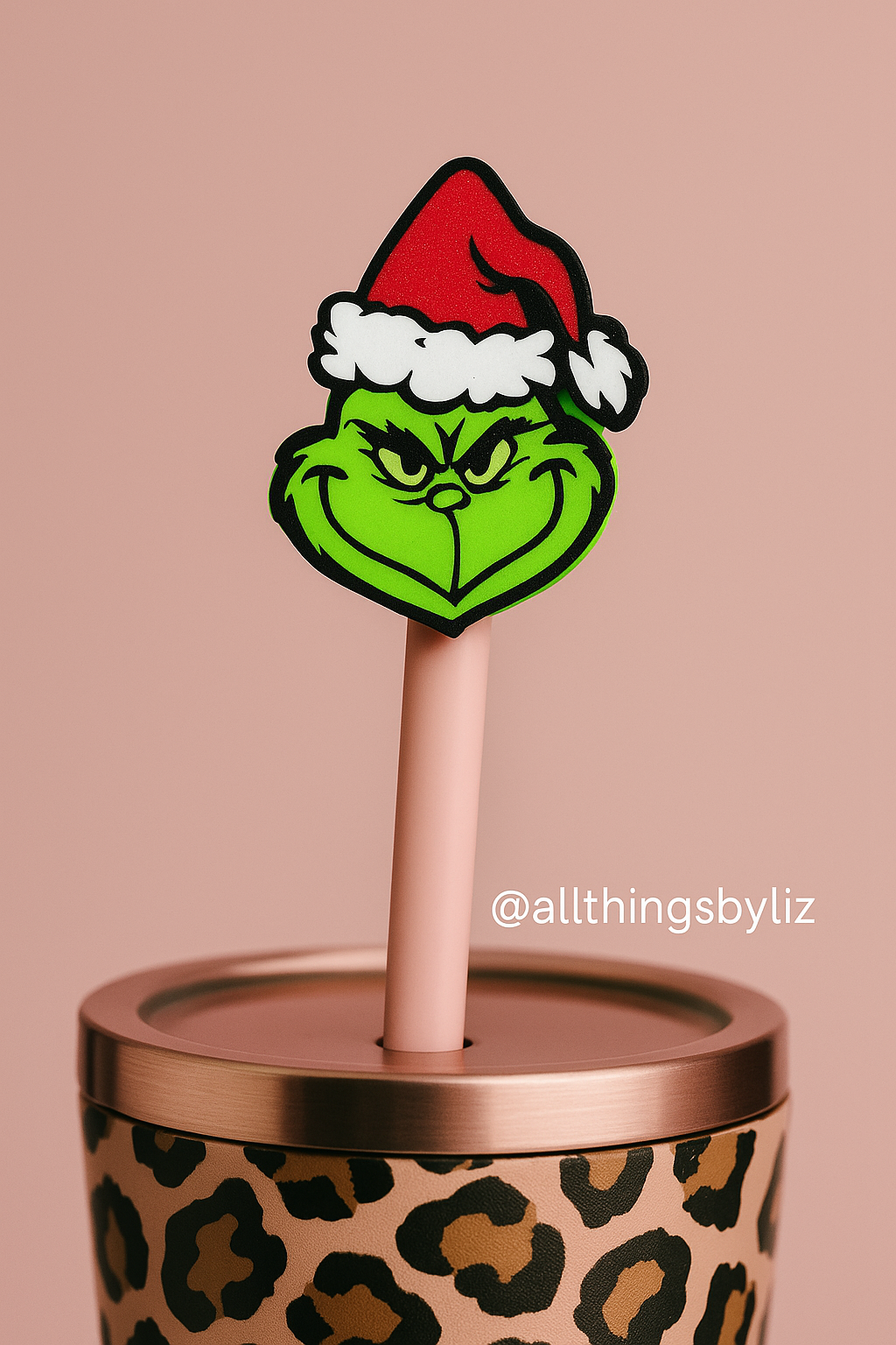 Grinch Christmas Straw Topper – 3D Printed Holiday Cup Accessory