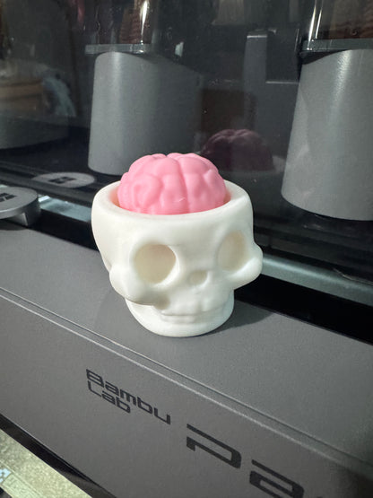 Skull Brain Popper Fidget Toy | Cute Clicking Keychain