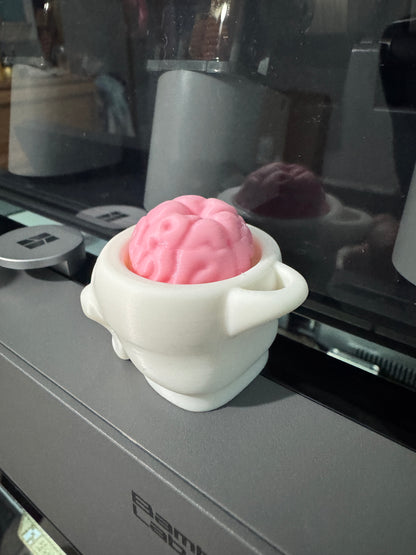 Skull Brain Popper Fidget Toy | Cute Clicking Keychain