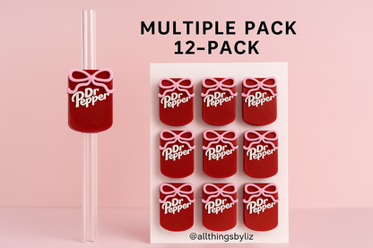 Dr P Can Straw Topper – Pink Bow Edition | Cute Cup Accessory | 3D Printed