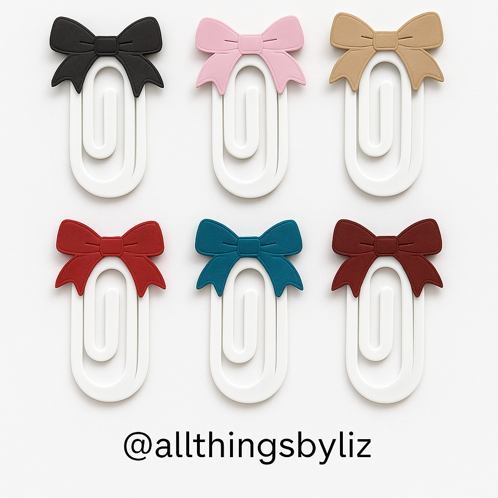 Chunky pink bow paperclip/bookmark