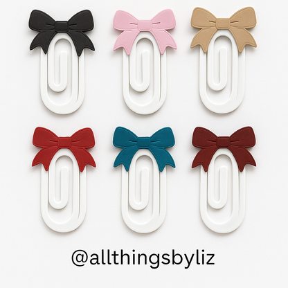Chunky pink bow paperclip/bookmark