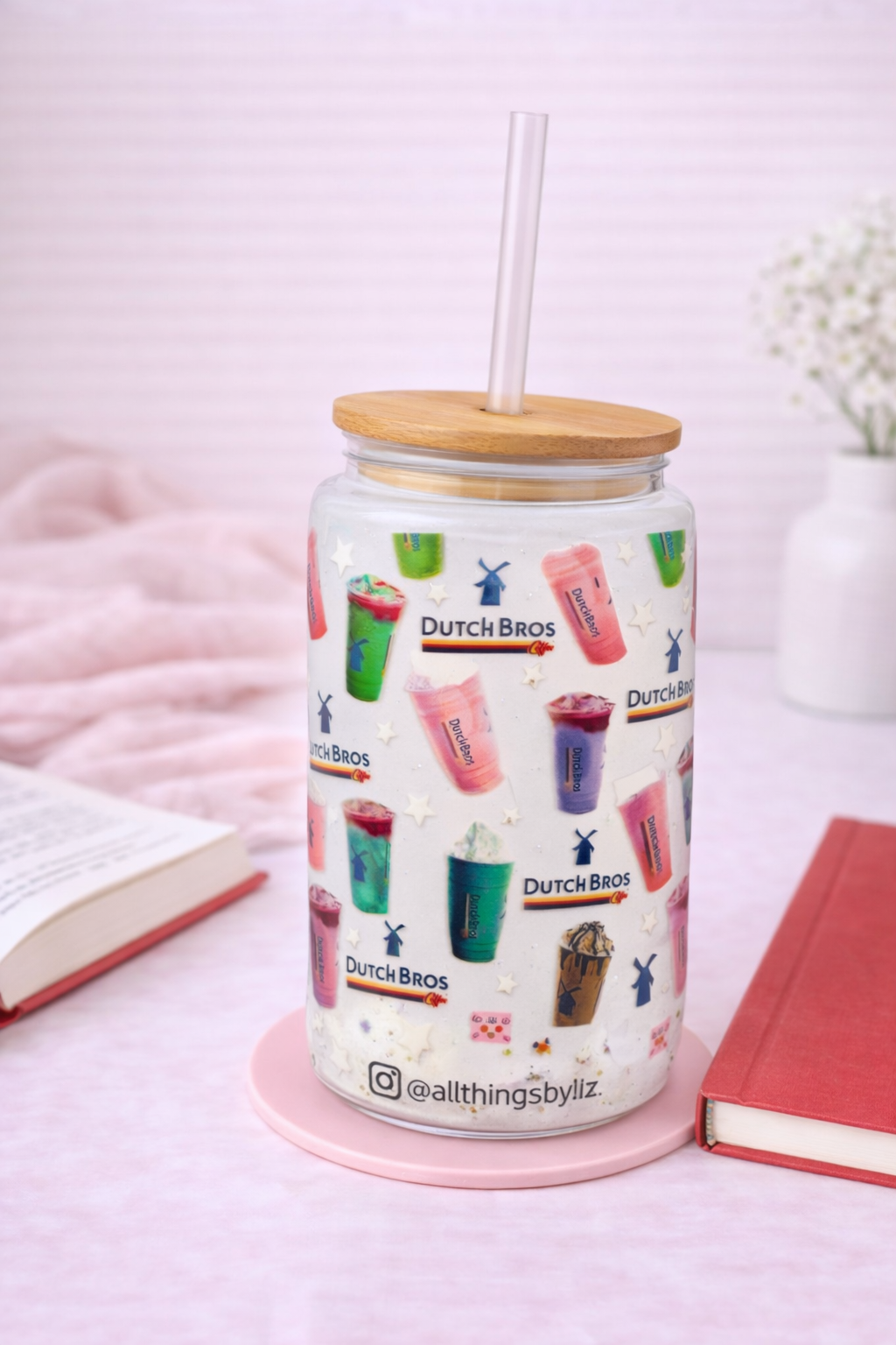 Dutch Bros Inspired Glass Can Cup | Iced Coffee Glass | Cute Coffee Lover Tumbler