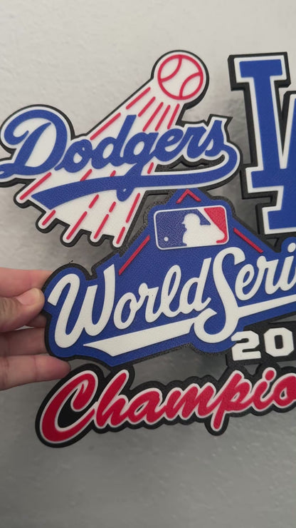Dodgers 2025 World Series Champions 3D Wall Sign