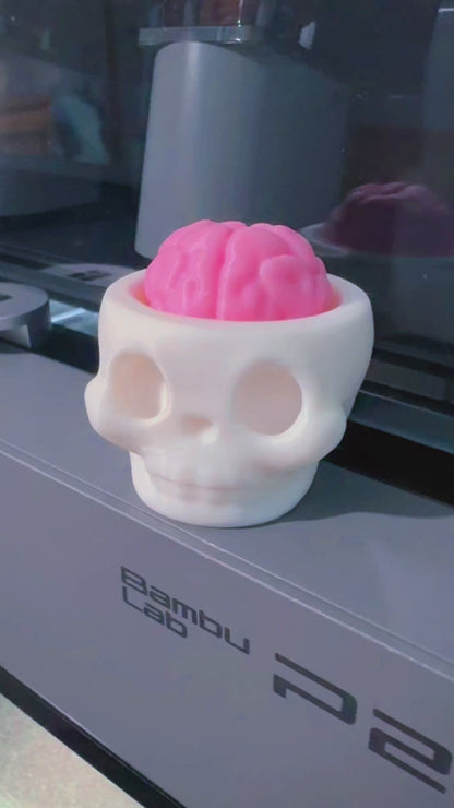 Skull Brain Popper Fidget Toy | Cute Clicking Keychain